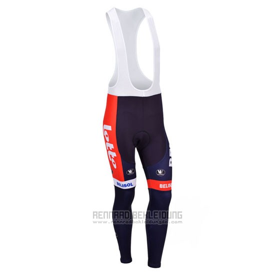 2013 Fahrradbekleidung Lotto Belisol Volett und Wei Trikot Langarm und Tragerhose